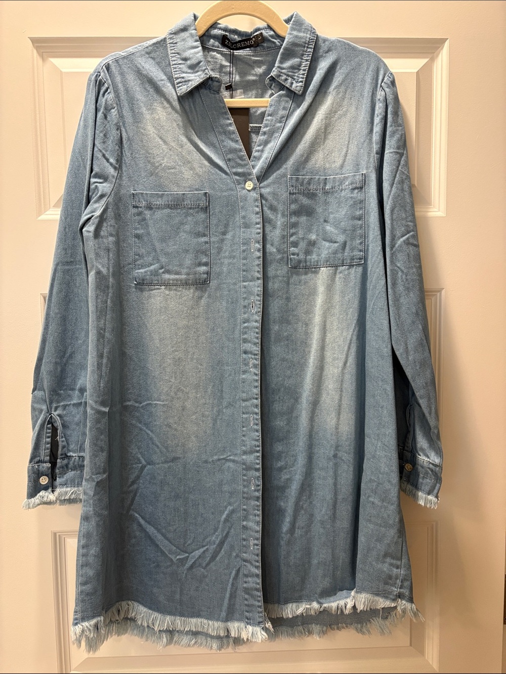 Light Wash Denim Shirt Dress